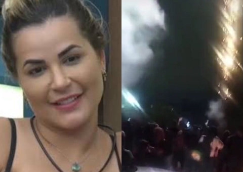 Vídeo: Fãs de Deolane soltam fogos na sede da Fazenda: 'libera a Deolane'