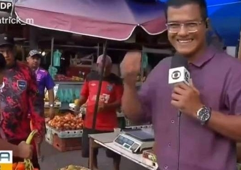 Repórter fica incrédulo com resposta de feirante sobre fruta: 'a buceta tá 6 por 5'; vídeo