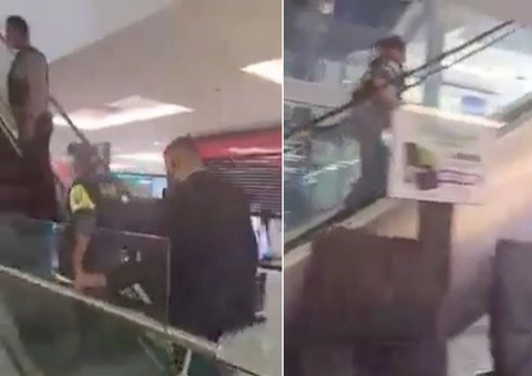 Criminosos perseguem e tentam esfaquear homem dentro de shopping em Manaus