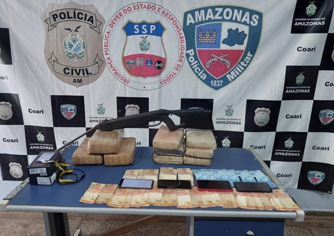 Grupo é preso com arma e drogas escondidos em barco no Amazonas