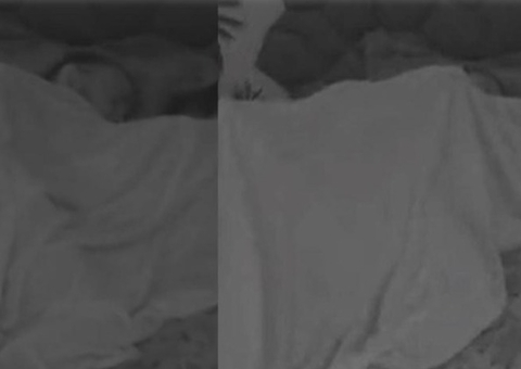 Larissa e Fred movimentam edredom após festa e web aponta masturbação