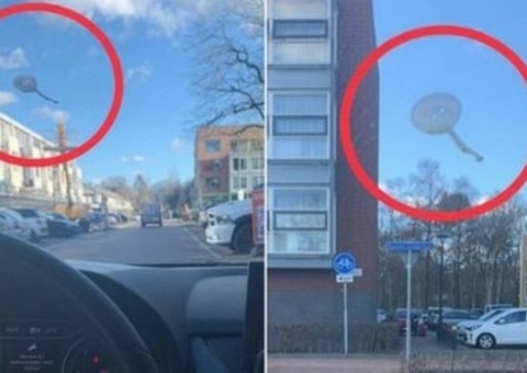 Policial alerta sobre ‘balão espião’ e descobre que era apenas cocô de pássaro