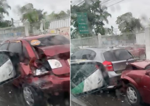 Motorista bêbado foge de abordagem da polícia e bate contra carros em Manaus