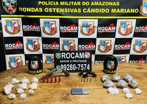 Homem é preso com armas e drogas no Cacau Pirêra no Amazonas