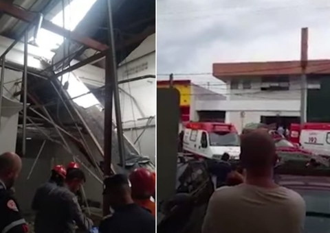 Mulher tem perna amputada e criança sofre fratura após teto de hospital desabar