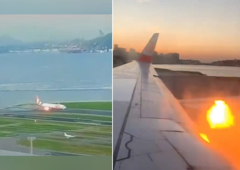 Prestes a decolar, turbina de avião da Gol pega fogo e aeroporto fecha por 1h; vídeo
