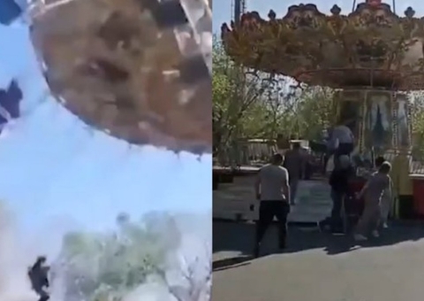 Vídeo: Carrossel giratório quebra em alta velocidade e deixa crianças feridas