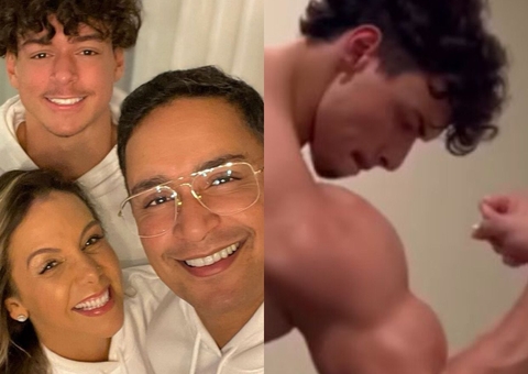Filho de Xanddy e Carla Perez volta a impressionar com corpo musculoso aos 19