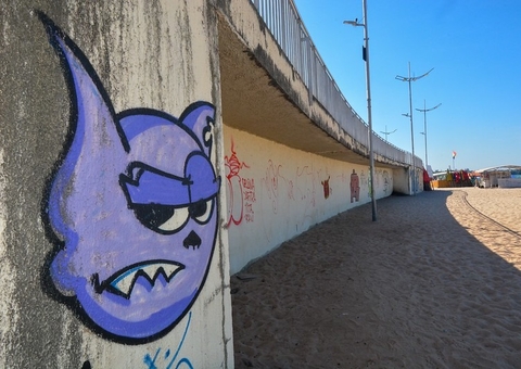 Pichações na orla da Ponta Negra devem custar R$ 10 mil aos cofres públicos