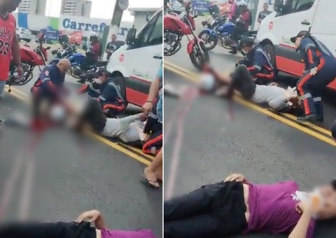 Motociclista tem perna esmagada durante acidente em Manaus; vídeo