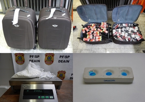 Passageiros são presos pela PF tentando viajar com cocaína; brasileira engoliu drogas