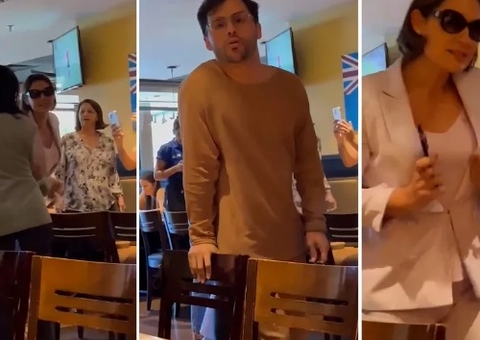Maquiador de Michelle Bolsonaro joga copo em mulher após ex-primeira dama ser questionada sobre joias; vídeo