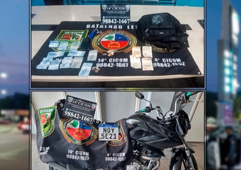 Dupla é presa ao passear com moto roubada em Manaus