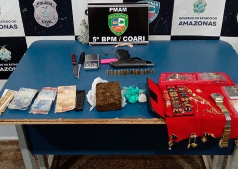 Traficante é preso com arma e joias após denúncia no Amazonas
