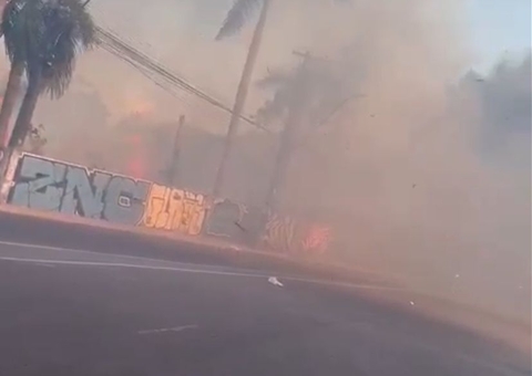 Incêndio em terreno causa desespero e atinge fiação em Manaus