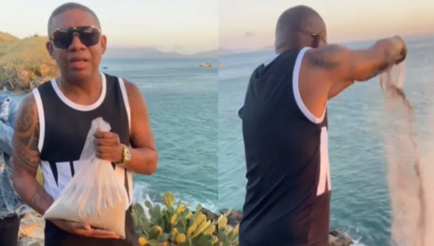 Irmão de MC Marcinho joga cinzas do cantor no mar: 'descanse em paz'
