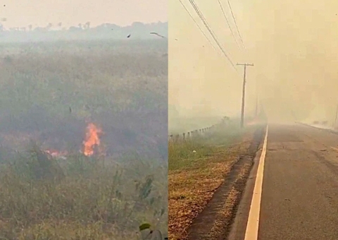 Fumaça das queimadas prejudica visibilidade na BR-319; vídeos