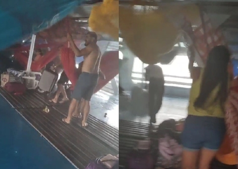 Vídeo: Forte ventania deixa passageiros em pânico durante viagem de barco