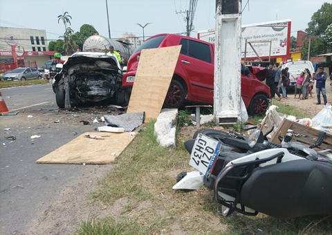 Motorista invadiu contramão em acidente que deixou um morto e 4 feridos em Manaus
