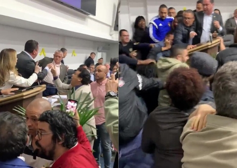 Vídeo mostra confusão e pancadaria em câmara de vereadores durante audiência pública