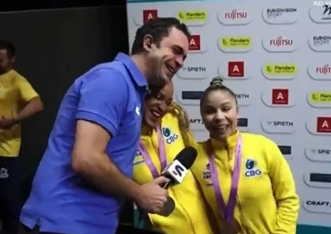 Repórter da Globo chora com medalhas de Rebeca Andrade e Flávia Saraiva