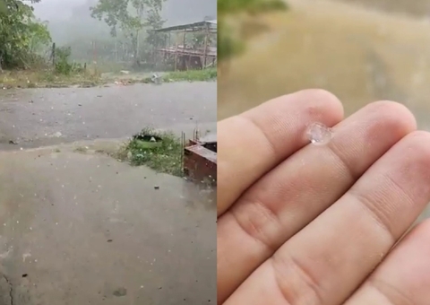 Chuva de granizo surpreende moradores no Amazonas em meio a calor intenso