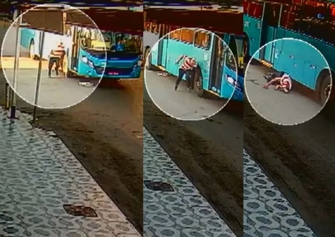 Mecânico morre atropelado após correr atrás de ônibus; veja vídeo