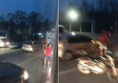 Motociclista fica ferido durante acidente com rota em Manaus; vídeo