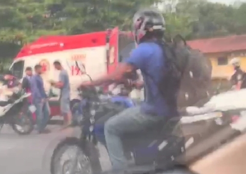 Motociclista fica ferido em acidente na avenida das Torres, em Manaus; vídeo