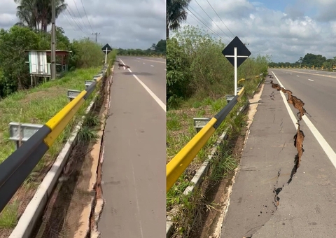 Trecho da AM-070 será interditado após afundamento na pista