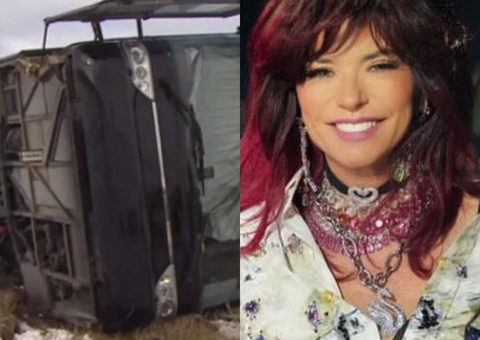 Ônibus de turnê da cantora Shania Twain capota no Canadá 