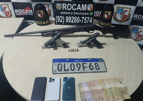 Líder de facção e 'soldados' são presos com armas em shopping de Manaus