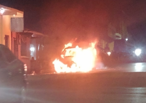 Carro fica destruído após ser consumido por fogo em Manaus; vídeo