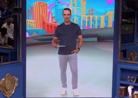 Tadeu Schmidt comete gafe e chama brother de Lucas Rangel; vídeo