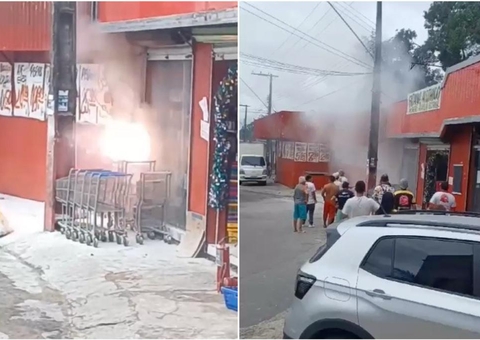 Curto-circuito causa incêndio em supermercado de Manaus; vídeo