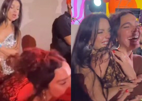 Vídeo: Bruna Marquezine e Juliette rebolam até o chão em show de Anitta