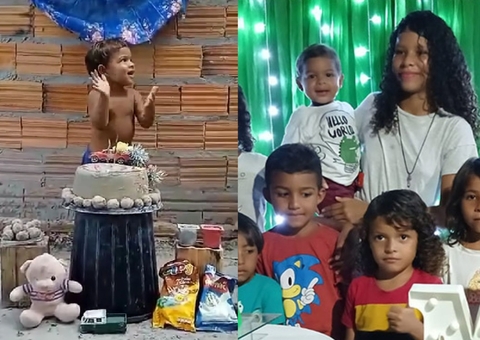 Menino que comemorou aniversário com bolo de areia vai ganhar festa de verdade; vídeo