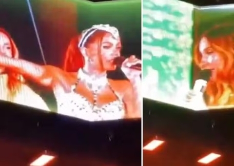 Fã de Anitta atira copo em Claudia Leitte durante show e é expulso pela cantora