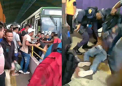 Vídeo: ladrão é arrancado de ônibus e espancado por passageiros no T2