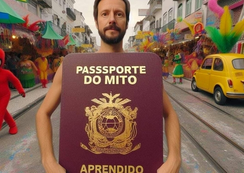 Foliões se vestem de Polícia Federal para 'confiscar passaporte de Bolsonaro'