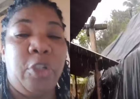 Mãe de Davi mostra casa inundada após fortes chuvas em Salvador