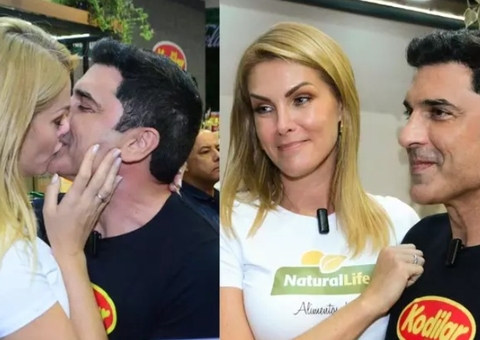 Ana Hickmann e Edu Guedes dão beijão em primeira aparição pública