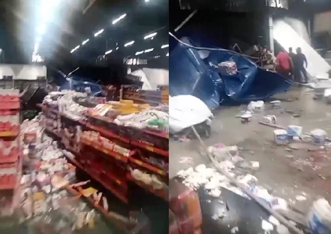 Teto de supermercado desaba e deixa três mortos e 12 feridos; vídeo