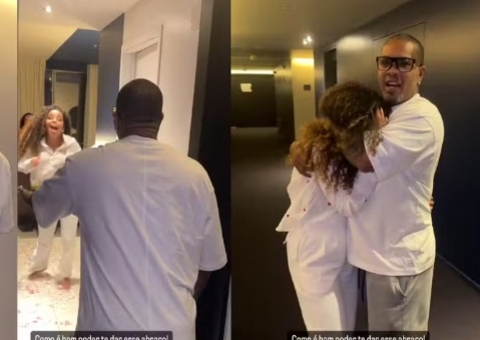 Vídeo: Pitel chora ao reencontrar Rodriguinho