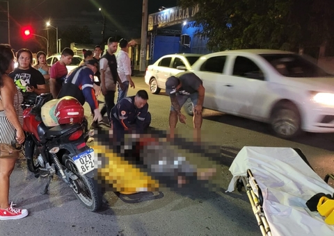 Colisão entre motos deixa homem ferido em acidente na Cidade Nova