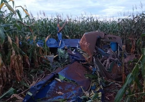 Avião cai em fazenda e piloto morre preso a destroços