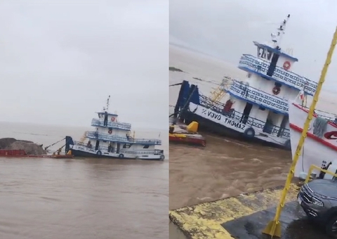 Vídeo: Correnteza arrasta barcos e causa acidente no Porto de Parintins