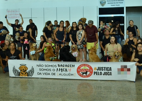 Donos de pets fazem protesto em aeroporto de Manaus após morte do cão Joca