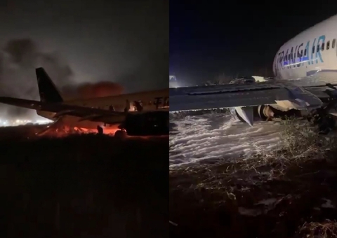 Boeing derrapa em pista durante decolagem em aeroporto do Senegal; vídeo