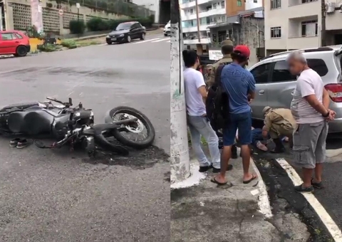 Motociclista é arrastado por carro durante acidente no Cachoeirinha 